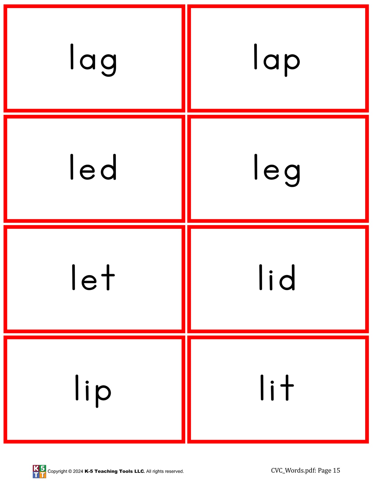 CVC Word Cards (digital file)