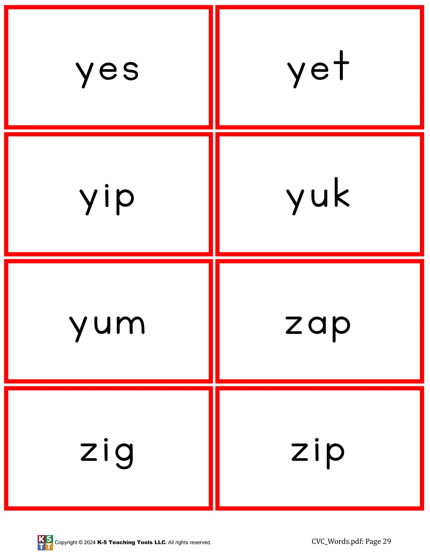 CVC Word Cards (digital file)