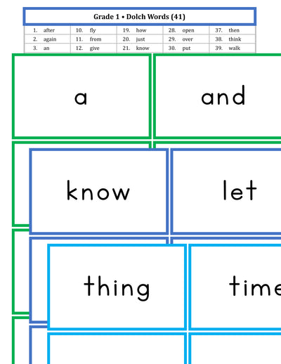 Dolch Words ~ Complete List with Flashcards (digital file)