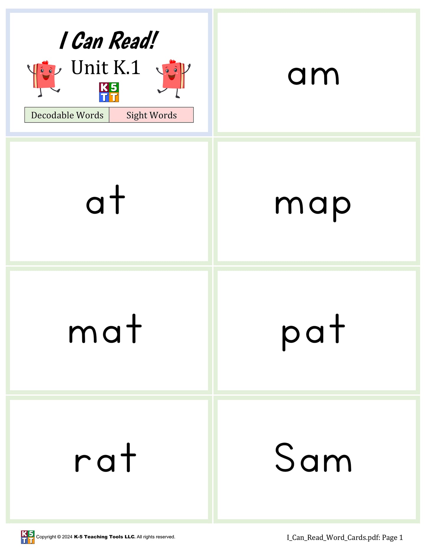 I Can Read! ~ Reading Program Flashcards (digital file)