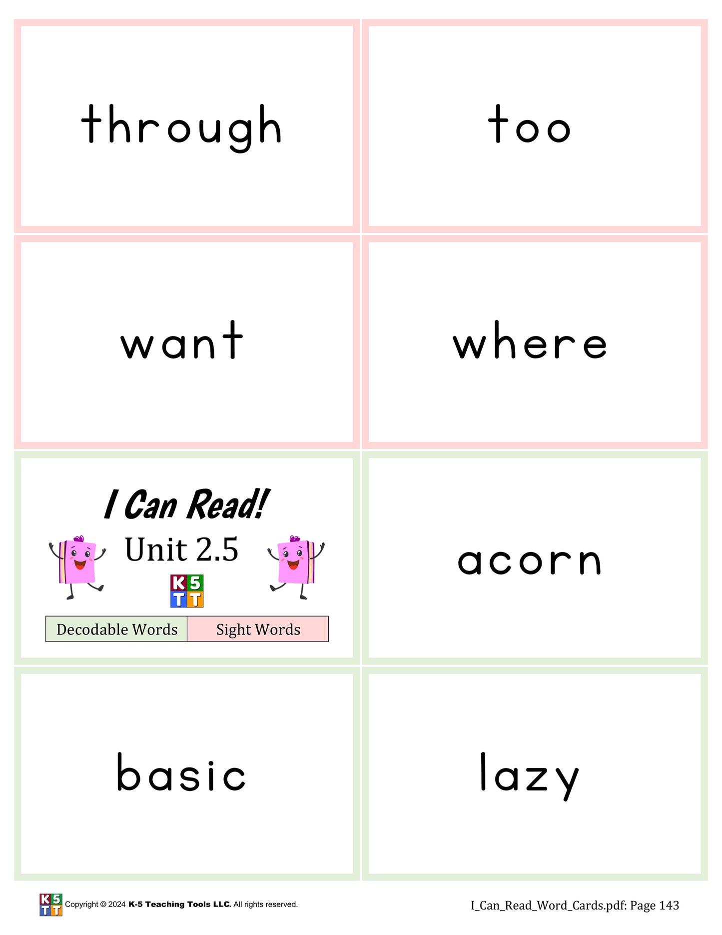 I Can Read! ~ Reading Program Flashcards (digital file)