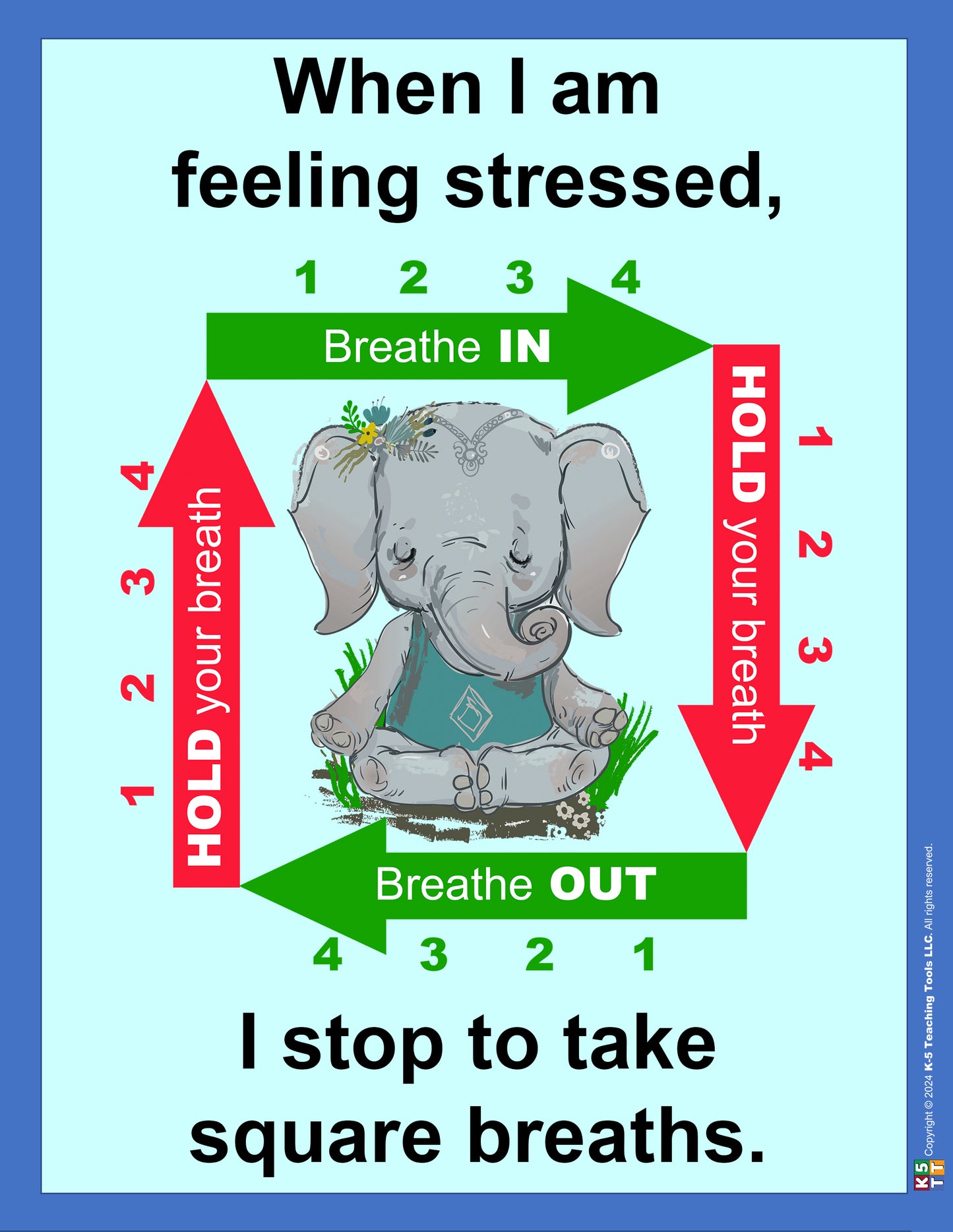 Square Breathing - A Guide to Calming Down (digital file)